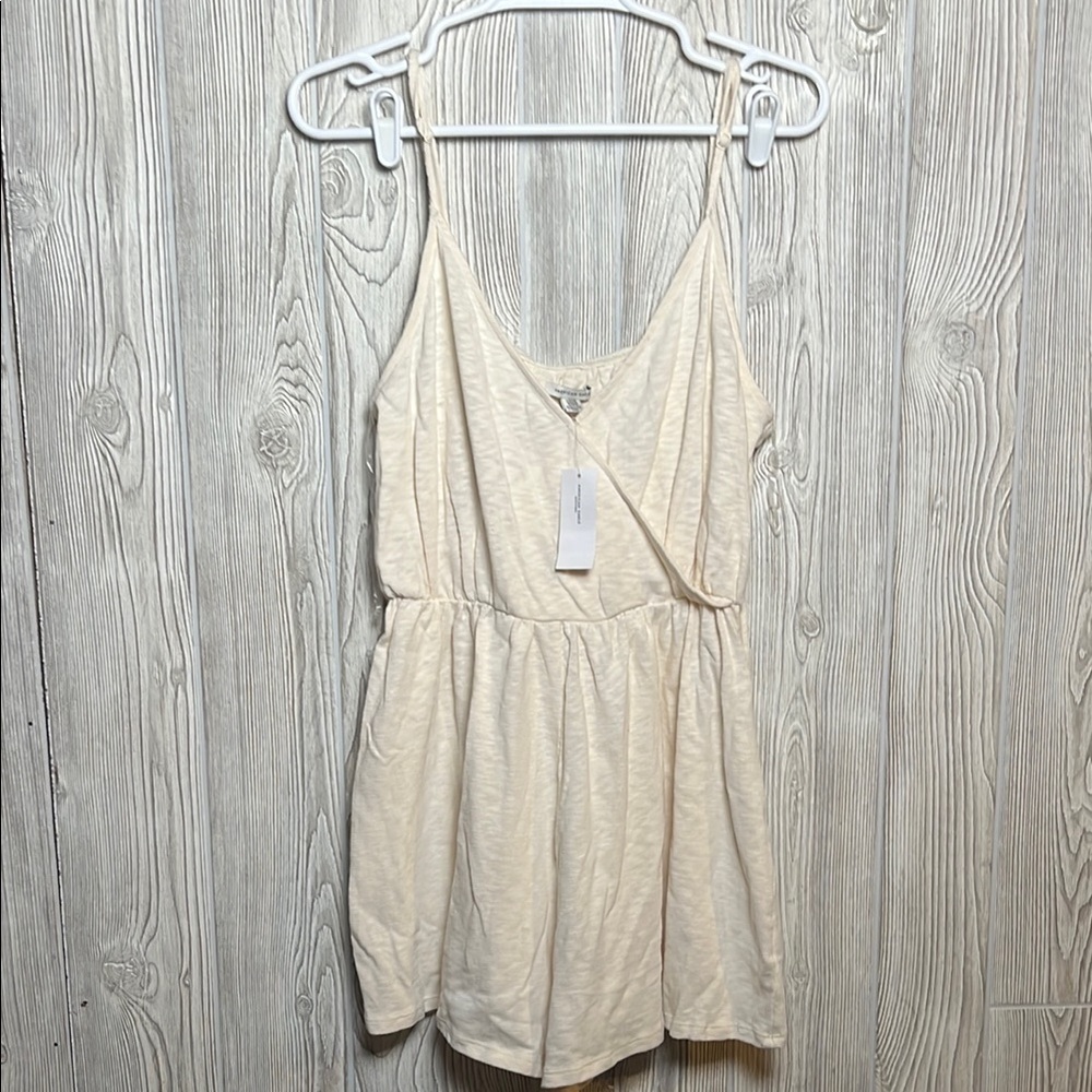 American Eagle AEO NWT Womens Ivory Tank Romper Size Large Petite